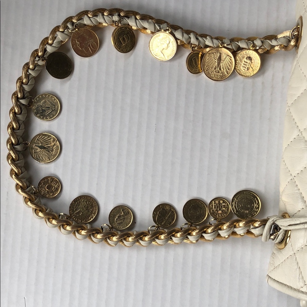PAOLA by PdL Firenze Genuine Quilted leather Shoulder Bag Gold coin Strap - Picture 11 of 12